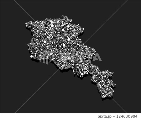 Creative map Armenia from random dots 124630904