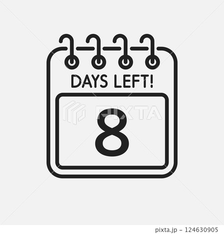Countdown daily page calendar icon - 8 days left 124630905