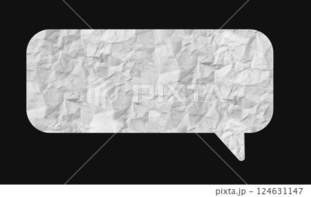 Speech bubble with crumpled paper texture, symbolizing conversation and communication. Empty space Speech bubble with crumpled paper texture, symbolizing conversation and communication. Empty space 124631147
