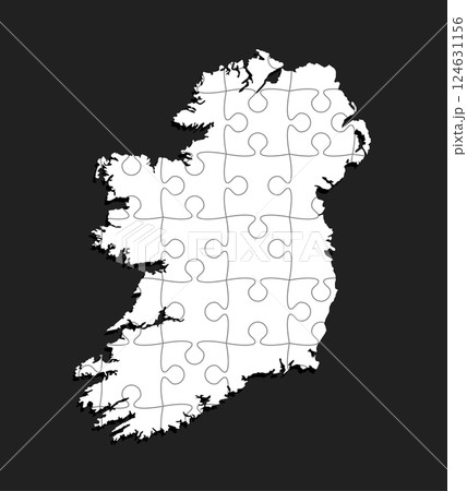 Creative map Ireland from white puzzle, jigsaw 124631156