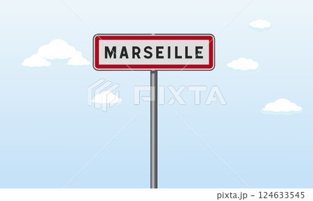 Entrance sign to the city of Marseille in vector 124633545