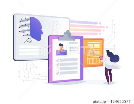 AI Medical Symptom Analysis abstract concept vector illustration. AI Medical Symptom Analysis abstract concept vector illustration. 124633577