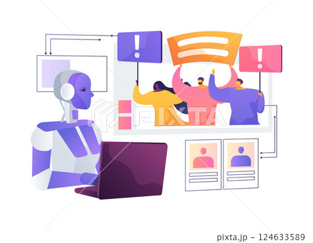 AI-Analyzed Fan Behavior abstract concept vector illustration. 124633589