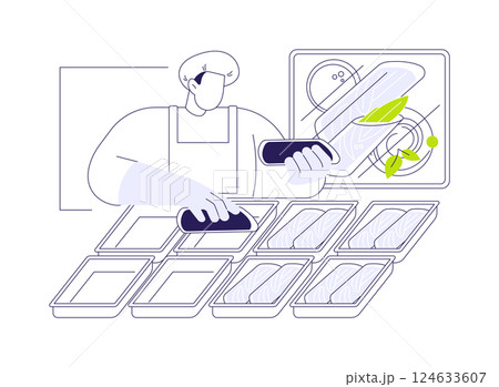 Packing food abstract concept vector illustration. 124633607