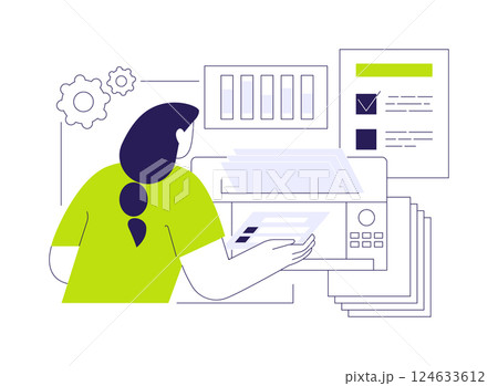 Ballot scanning abstract concept vector illustration. 124633612
