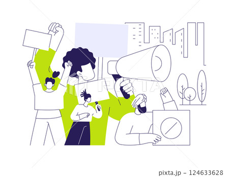 Mass protest abstract concept vector illustration. Mass protest abstract concept vector illustration. 124633628