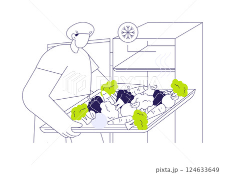 Food freezing abstract concept vector illustration. 124633649