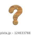 Wood interrogation point - 3d pine symbol - Suitable for Decoration, nature or wood related subjects 124633788