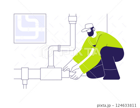 Sewage installation abstract concept vector illustration. 124633811
