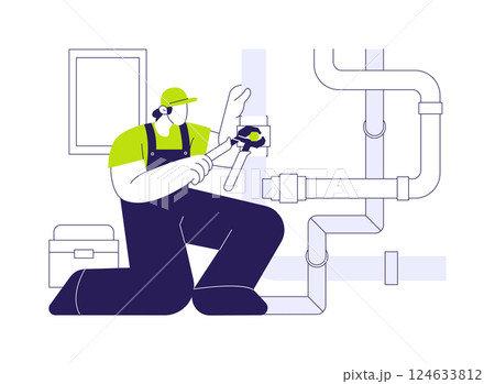 Plumbing installation abstract concept vector illustration. 124633812