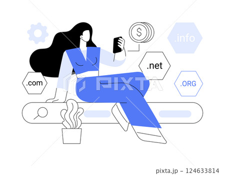 Domain name trading isolated cartoon vector illustrations. 124633814