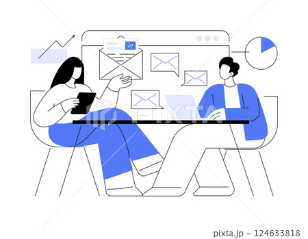 E-mail marketing isolated cartoon vector illustrations. E-mail marketing isolated cartoon vector illustrations. 124633818