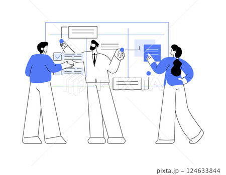 Scrum meeting isolated cartoon vector illustrations. Scrum meeting isolated cartoon vector illustrations. 124633844