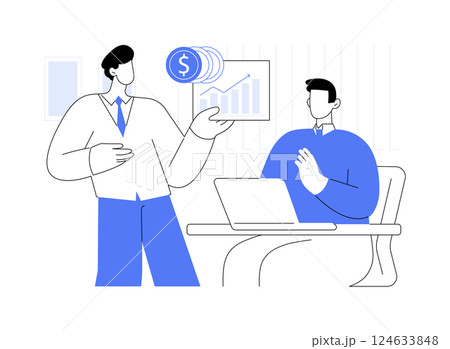 Discussing budget isolated cartoon vector illustrations. 124633848