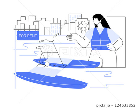 Hydrobike rental isolated cartoon vector illustrations. Hydrobike rental isolated cartoon vector illustrations. 124633852
