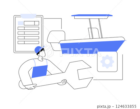 Boat mechanic isolated cartoon vector illustrations. 124633855