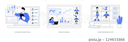 Meeting management isolated cartoon vector illustrations set. 124633866