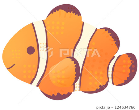 かわいいクマノミのイラスト かわいいクマノミのイラスト 124634760