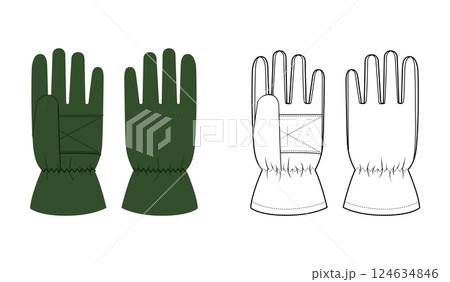 Ski Gloves Igloos Insulated Core emerald green cartoon and flat outline Fashion hand accessory clothing technical 124634846