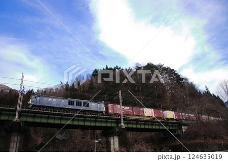 自然豊かな木曽路を走るEF64牽引の貨物列車(81レ)_2025/3/1撮影 124635019