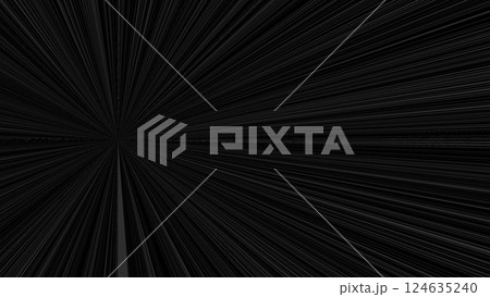 背景　4k　サイバースペース　放射線　バーチャル背景　仮想世界　黒　ブラック　放射状　スピード 124635240