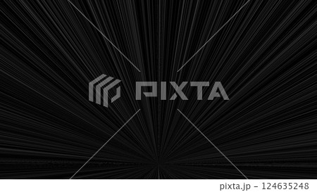 背景　4k　サイバースペース　放射線　バーチャル背景　仮想世界　黒　ブラック　放射状　スピード 124635248