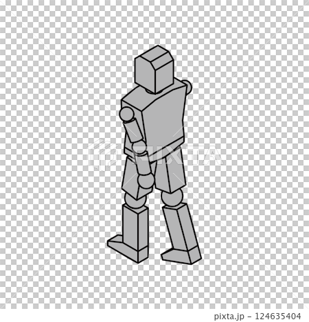 Isometric material of the back of a walking humanoid robot_1 124635404