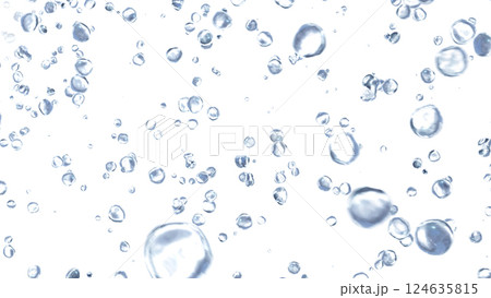 降り注ぐ水滴 - 白背景 降り注ぐ水滴 - 白背景 124635815