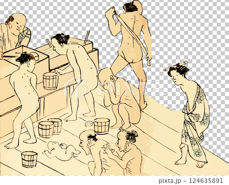 公共浴室盥洗區的示意圖 124635891