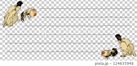 鬥雞記事本素材 124635948