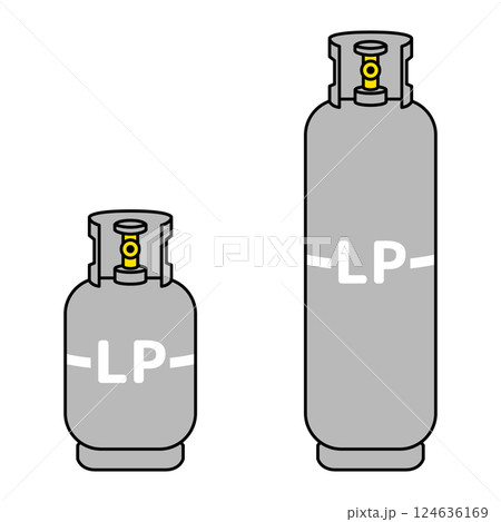 大小のプロパンガスのセット 124636169