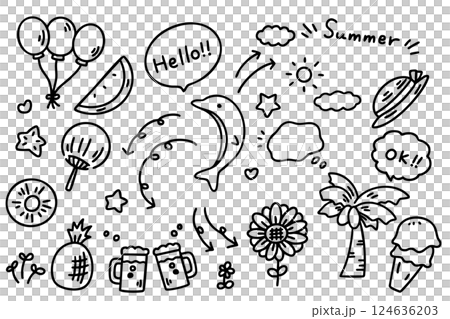 かわいい夏イラスト かわいい夏イラスト 124636203