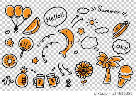 Cute summer illustration 124636389