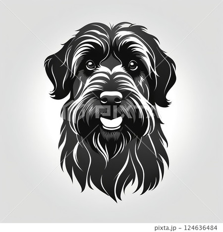 笑うひょうきんなブリアードの顔イラスト 124636484