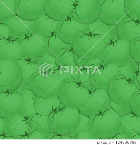 Seamless texture with green apples. Polygonal green apples. 3D. Vector illustration. 124636769