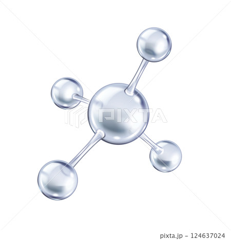 Silver collagen molecule model realistic vector illustration Silver collagen molecule model realistic vector illustration 124637024