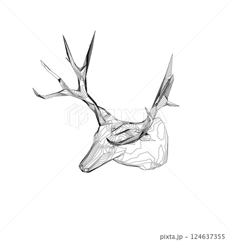 Deer head contour 124637355