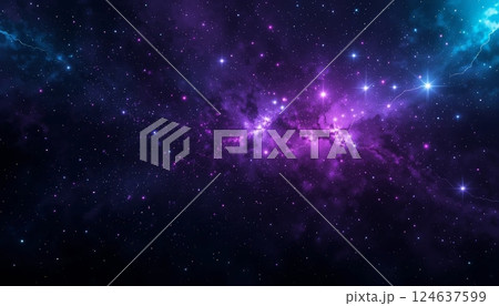 A dynamic cosmic scene displaying swirling blue and purple gas clouds with sparkling stars, creating a sense of movement and energy, perfect for projects on space or fantasy themes. A dynamic cosmic scene displaying swirling blue and purple gas clouds with sparkling stars, creating a sense of movement and energy, perfect for projects on space or fantasy themes. 124637599