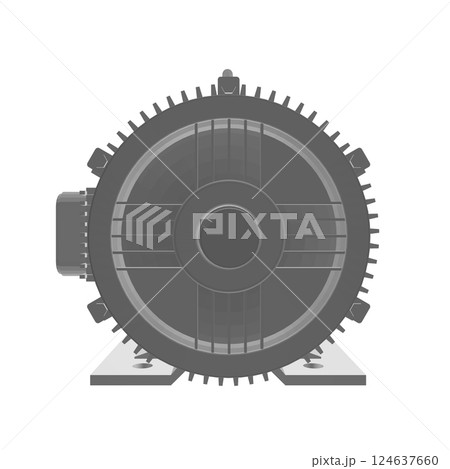 Electric motor rotor. Electric motor polygonal on a white background. 3D. Vector illustration. Industrial Electric Engine. Grey Elements on Repeating Turquoise Electric motor rotor. Electric motor polygonal on a white background. 3D. Vector illustration. Industrial Electric Engine. Grey Elements on Repeating Turquoise 124637660