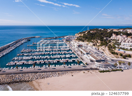 View of Torredembarra with marina 124637799