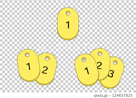Number tag set (with lines) 124637825