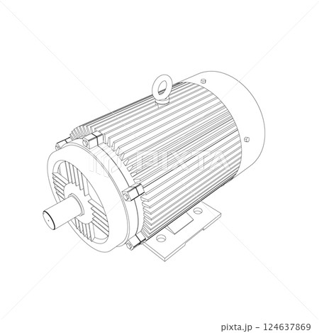 Electric motor icon on white background. Outline engine electric power. Electric contour generator motor. Vector color web icon. Creative illustration design, idea for infographics. Electric motor icon on white background. Outline engine electric power. Electric contour generator motor. Vector color web icon. Creative illustration design, idea for infographics. 124637869