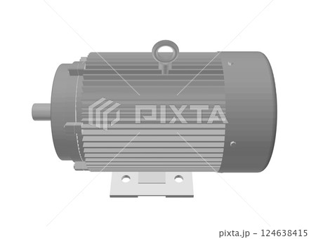Electric motor rotor. Electric motor polygonal on a white background. 3D. Vector illustration. Industrial Electric Engine. Grey Elements on Repeating Turquoise Electric motor rotor. Electric motor polygonal on a white background. 3D. Vector illustration. Industrial Electric Engine. Grey Elements on Repeating Turquoise 124638415