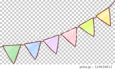 Cute hand-drawn garland flags 124638611