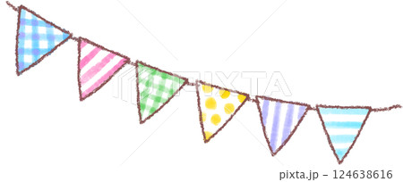 かわいい手描き風ガーランドフラッグ 124638616
