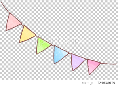 Cute hand-drawn garland flags 124638619