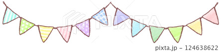 かわいい手描き風ガーランドフラッグ 124638622