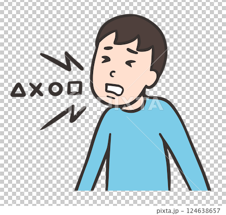 トゥレット症候群、音声チックの症状、汚言症の男性 124638657