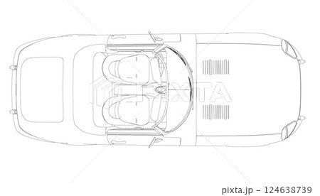 Luxury convertible car. Coloring pages for adults drawing. Line art picture. Car cabriolet with outlines. Vector illustration vehicle. Black contour sketch illustrate Isolated on white background. Luxury convertible car. Coloring pages for adults drawing. Line art picture. Car cabriolet with outlines. Vector illustration vehicle. Black contour sketch illustrate Isolated on white background. 124638739
