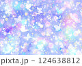 蝶の神秘的、メルヘン、幻想的なきらきら光るグラデーション背景壁紙イラストテクスチャ【青、紫、水色】 124638812